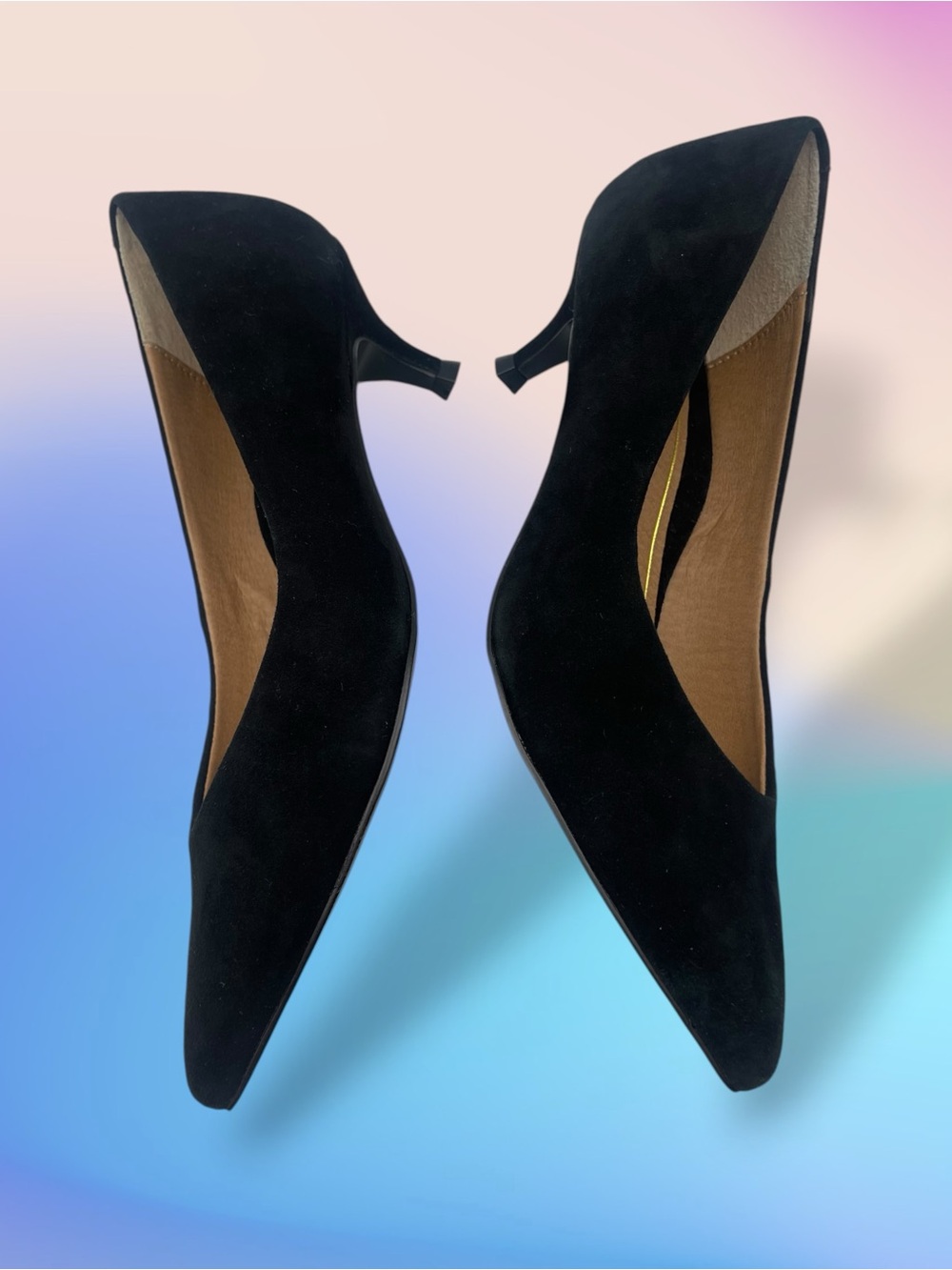 Vionic Josie Black Suede Pointed Toe Kitten Heel Pump Orthotic Comfort Size 6.5 - Picture 8 of 14